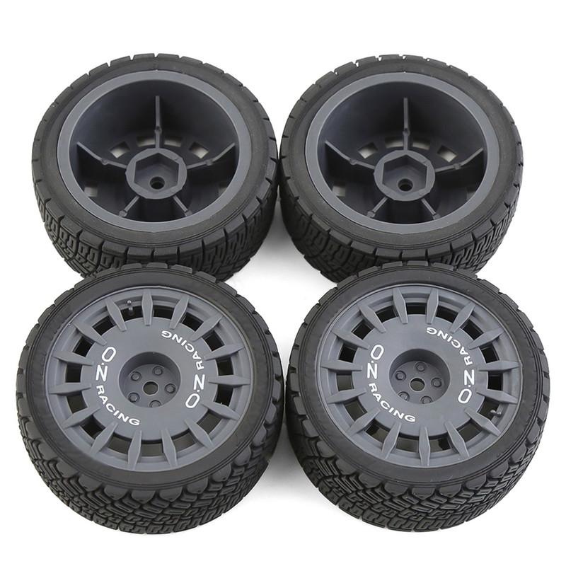 1/10 RC Rally Car Tires On Road Tyres 12mm Hex Plastic Wheels Rims for 1/10 Scale Racing Car Tamiya TT01 TT02 XV01 TA06 PTG2