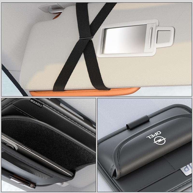 AAAYR1 Universal Car Sun Visor Clip Credit Card Storage Bag Accessories For Opel Corsa Astra Insignia Vectra Zafira Meriva Mokka Grand
