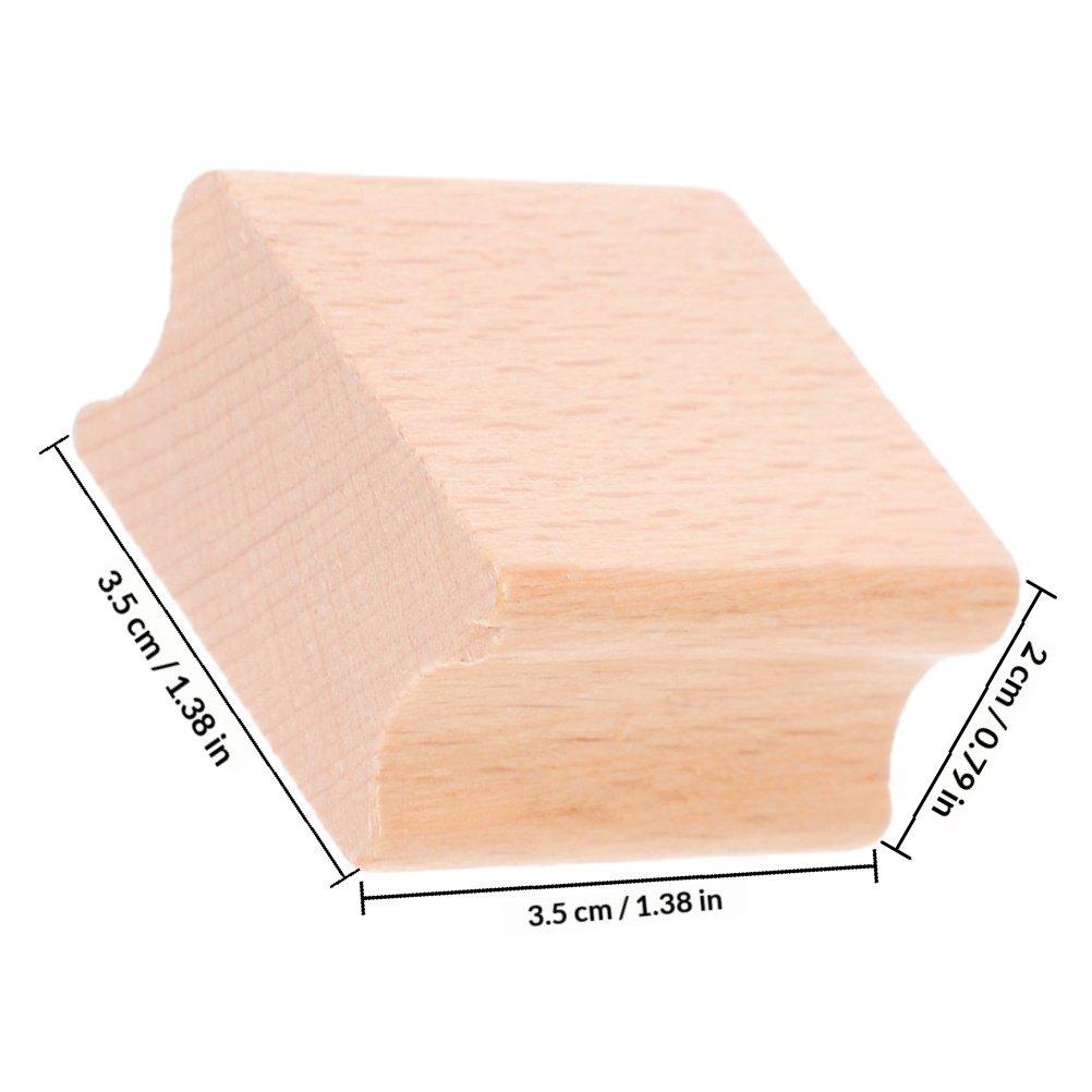 6Pcs Blank Beech Wood Stamps for DIY Engraving Carving Craft Smooth Grip Wooden Seal Blank Stamper Scrapbook Handbook