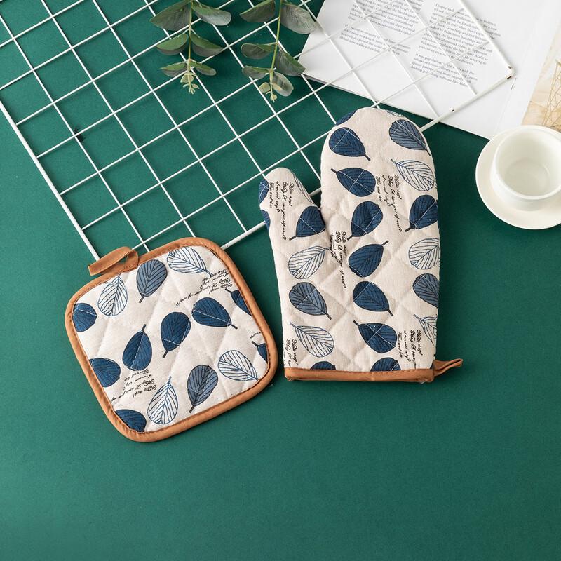 MDNG Термостойкие кухонные рукавицы из хлопка и льна (3-Pack)