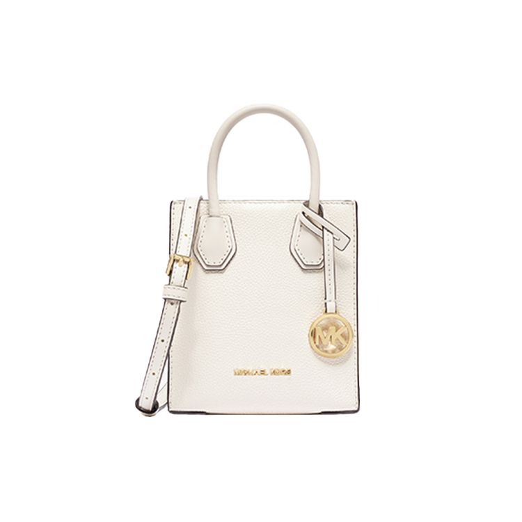Michael Kors Однотонная женская сумка-аккордеон из искусственной кожи Mercer, сумка через плечо, мини-сумка, кремово-белая, 35S1GM9T0L-289