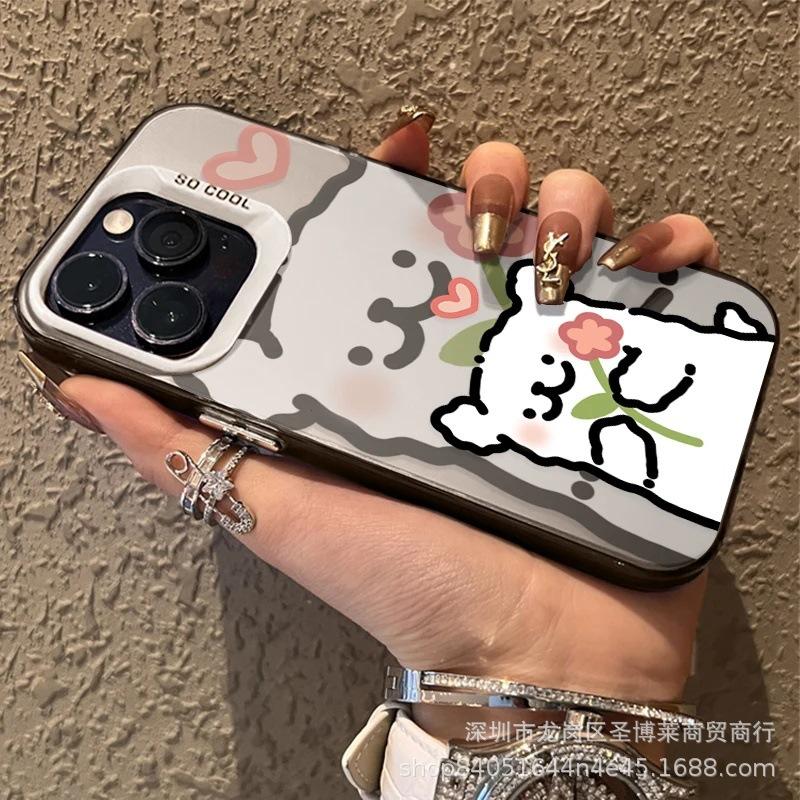 Милый щенок наносит Apple 15 цвет серебристый iPhone14Pro креативный 11promax матовый 16 защитный чехол 17