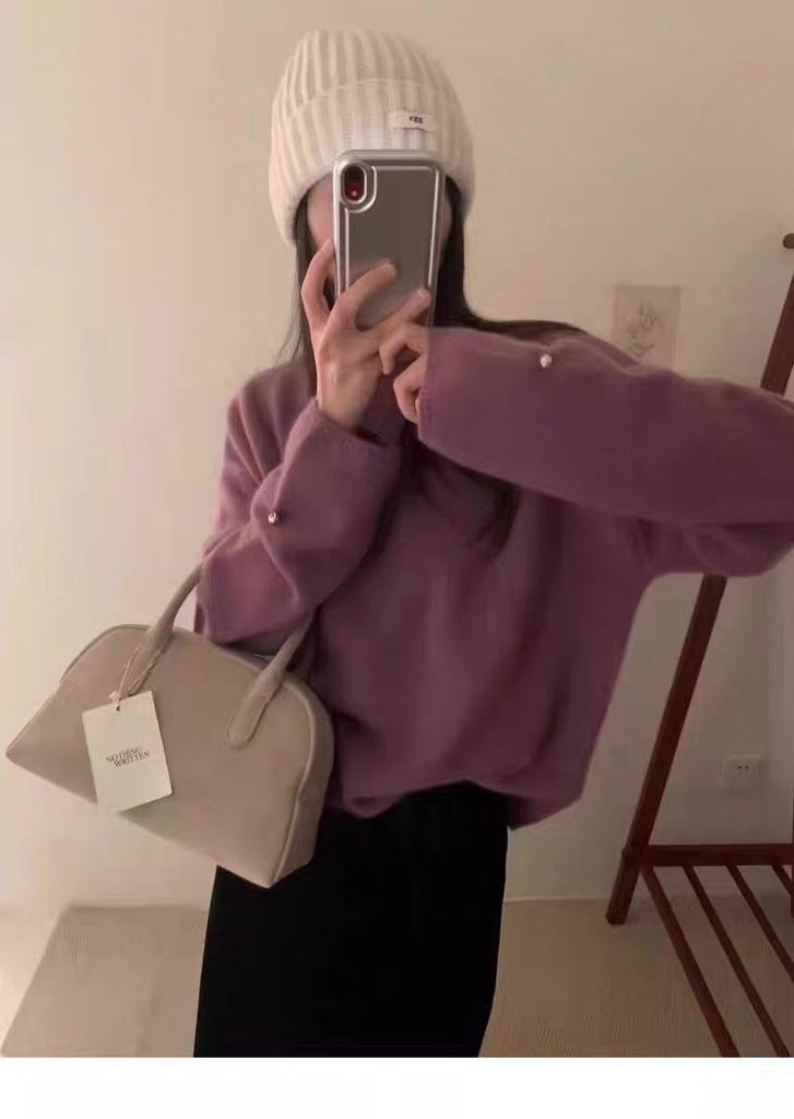 100% Pure Wool Pullover Sweater for Women: Soft, Cozy, Loose Fit for Autumn/Winter