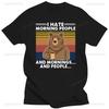 Bear I Hate Morning People Vintage Design New Tshirt Casual Fashion Loose Streetwear Harajuku Man T Shirt Hip Hop Breathe Tees