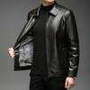 Men's Fleece Leather Clothing Autumn and Winter New Large Size Jacket Men's Dad Casual Leather Men's Warm Jacket