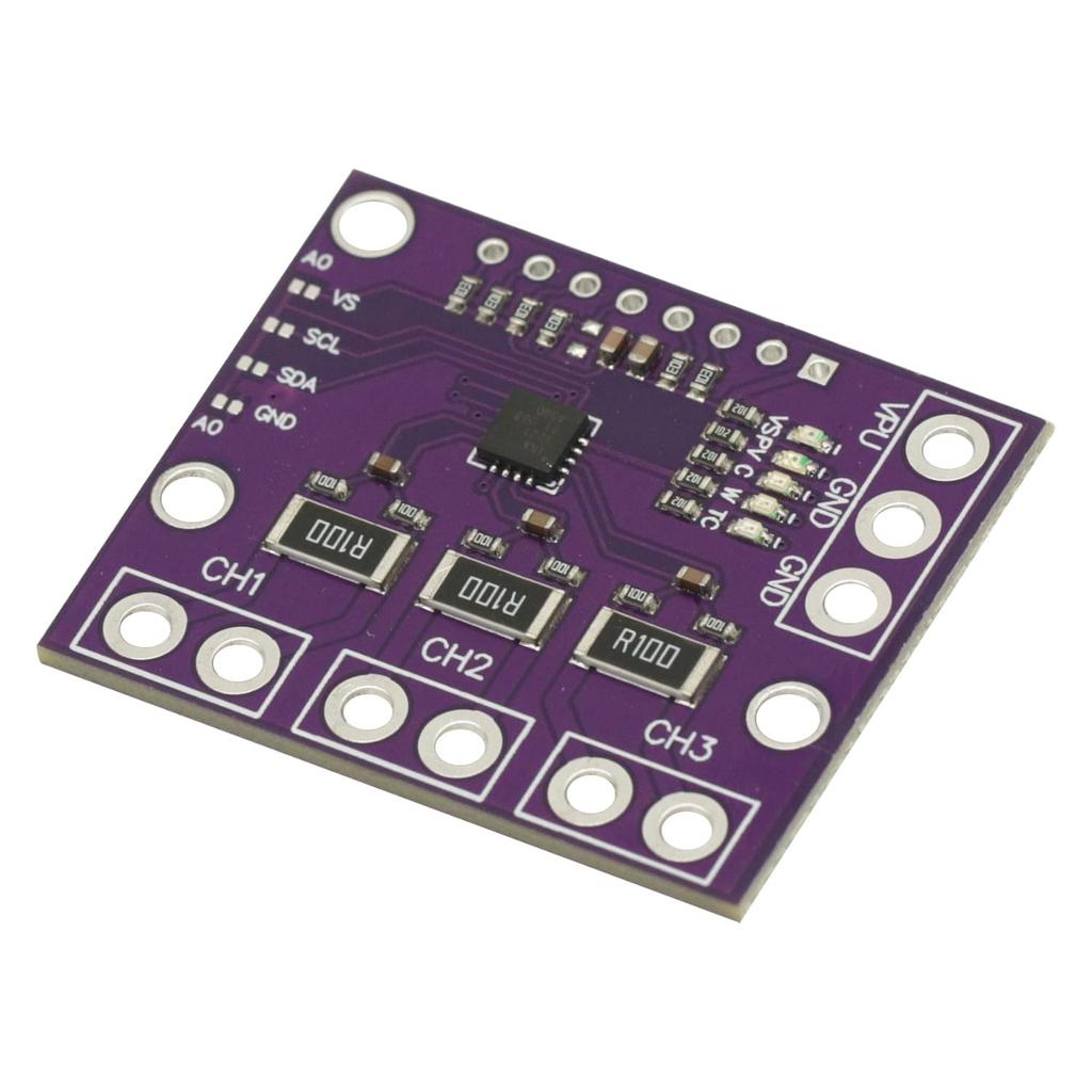 2Pcs I2C SMBUS INA3221 Triple-Channel Shunt Current Power Supply Voltage Monitor Sensor Board Module Replace INA219 with Pins