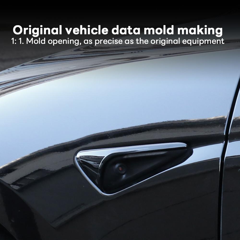 For Tesla New Model Y Juniper 2025 Model 3 Highland 2024 Side Camera Cover Lens Protector Black Shiny Matte Carbon Fiber Pattern