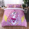 Комплект постельного белья «Единорог» для девочек, двойной размер, розовый, единорог, цветок, покрывало, мечтательный мультяшный единорог, комплект постельного белья из полиэстера