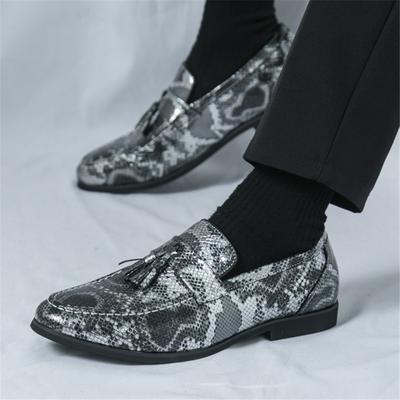 Тренд Новое поступление Мужские туфли из кожи с узором змеиной кожи, для вождения, повседневные, свадебные, для выпускного вечера, обувь, zapatos hombre