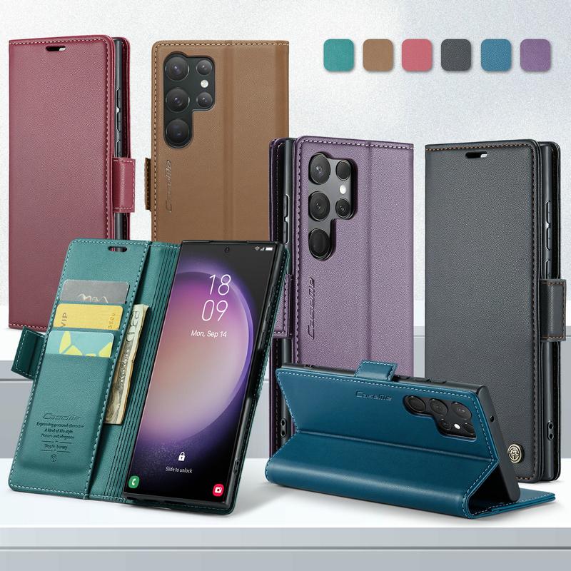 Флип кожаный чехол для Samsung Galaxy S23 Ultra S22 Plus A71 A51 A52 A53 A34 A73, защитный противоударный чехол для карточек