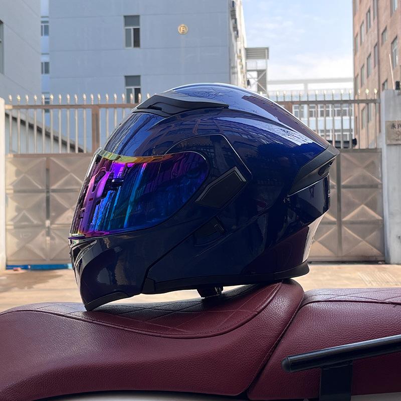 Motorcycle Helmets Men's and Women's Locomotive Full Helmets Bluetooth Peel-off Helmets Electric Vehicle Helmets