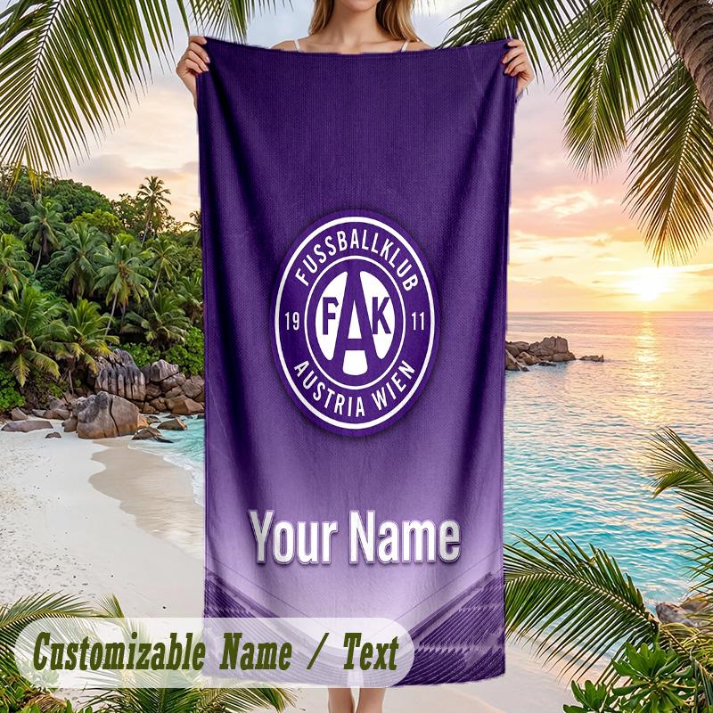 Beach Towel Austria Wien FC Print Custom Name Text Soft Towel for Swimming Pool
