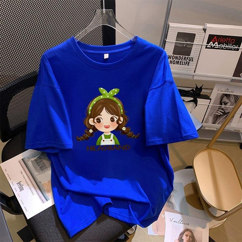 Футболка из чистого хлопка белого цвета с короткими рукавами для женщин на лето, новый большой размер, свободный дизайн, тонкий топ с короткими рукавами и принтом