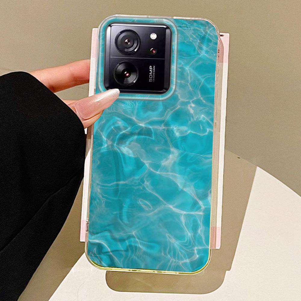 Чехол для телефона с текстурой воды, бабочкой и цветком для Xiaomi 13T 14T 11 Lite Poco X5 M6 Pro X6 X7 X3 Pro NFC C75 C71 C65 C61 M5S