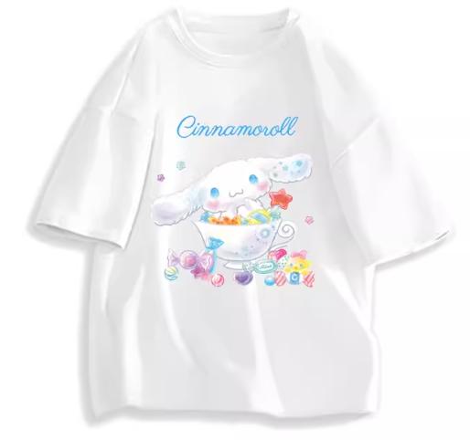 2026 New Fashion RoundNeck ShortSleeve TShirt Spring Summer Sanrio Cinnamoroll Women TShirt Cute Top Clothing