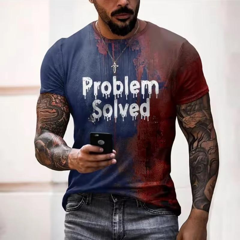 Men's T Shirts Print Tees Fashion Horrible Halloween Short Sleeve Casual Round Neck Oversized T-shirt Tops