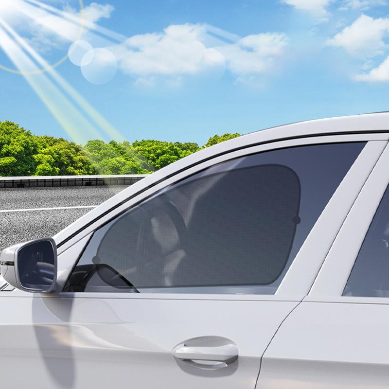 VIKEFON Car Sun Shade Side Window Curtain Front Rear Window Sunshade Summer UV Blocking Suction Cup Car Sun Protection Curtains