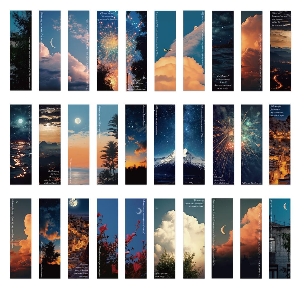 30PCS Roaming Around The World Bookmarks Aesthetic Home Decorative Books Marked Paper Supplies Stationery Accessories Card