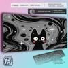 HYBXAXC Black Cat illustration Mouse Pad Large Game Table Mats Rubber NonSlip Keyboard Mausepad HD Computer Long Desk Mat