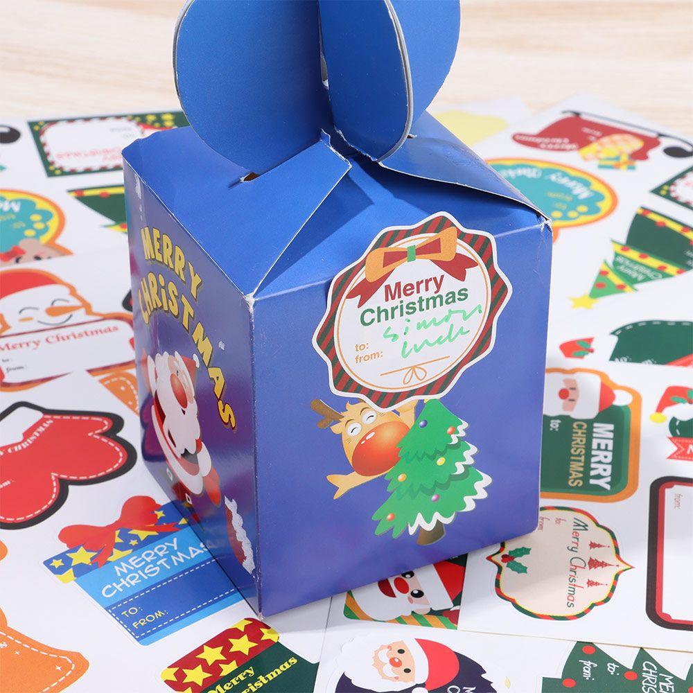 Biscuit Package Cookie Candy Tag Package Label Merry Christmas Xmas Ornament Gift Paper Sticker