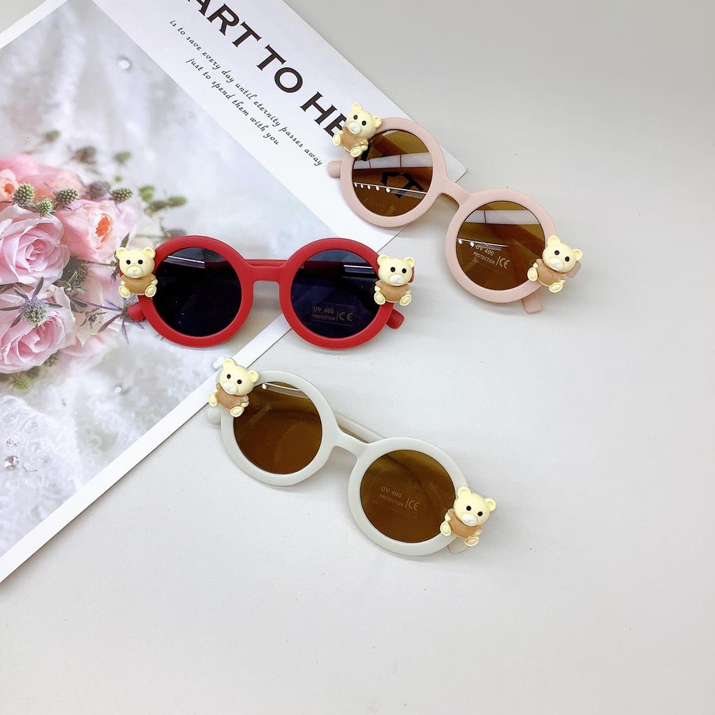 Веселье для детей, милые детские солнцезащитные очки, модные для мальчиков и девочек, солнцезащитные очки в виде медвежат, солнцезащитный крем, солнцезащитные очки с защитой от солнца и ультрафиолета.