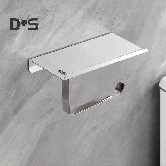 Держатель для туалетной бумаги с полкой из нержавеющей стали, держатель для туалетной бумаги, настенное крепление, винт, водонепроницаемая, устойчивая к ржавчине полка для телефона, держатель для духов