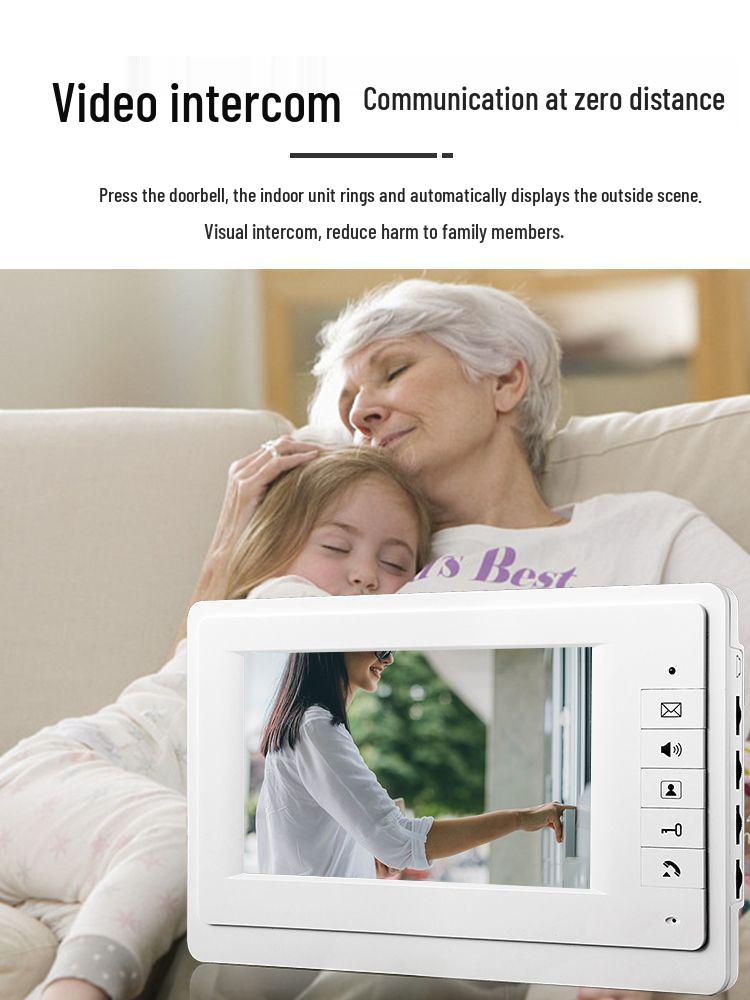 7-дюймовый HD проводной видеодомофон с дверным звонком для домашнего мониторинга и системы контроля доступа Smart Villa