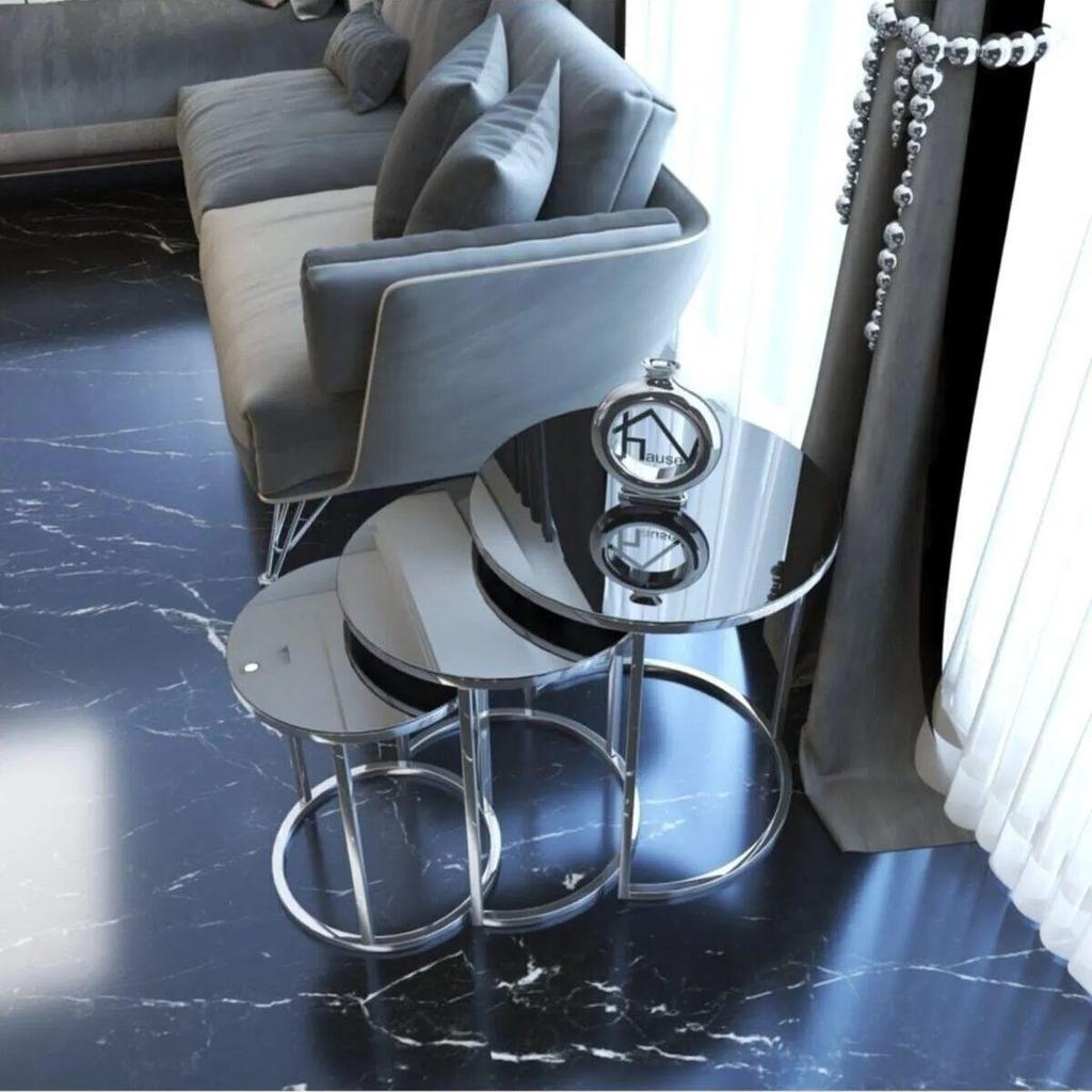 Золотой металлический 3 шт. Столик для раскладывания, бронзовый зеркальный журнальный столик для гостиной, домашнего офиса, мебельный аксессуар и роскошное украшение