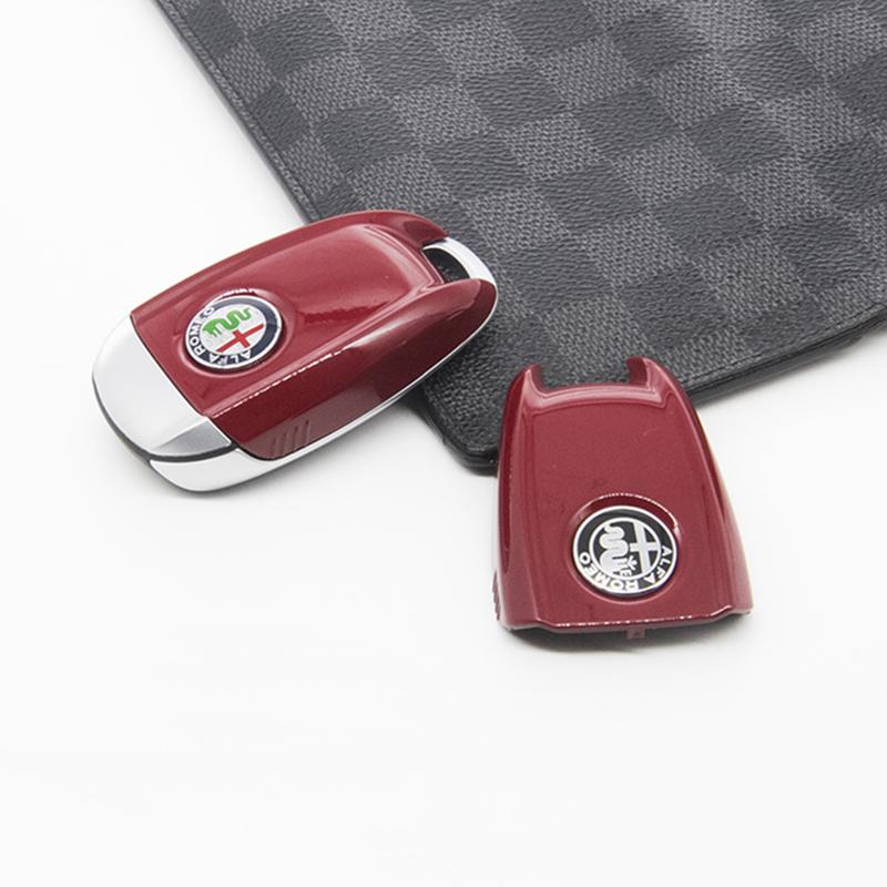 SYENG1 Car Key Cover Replacement Key Case for Alfa Romeo Giulia Stelvio Tonale Carbon Fiber Style