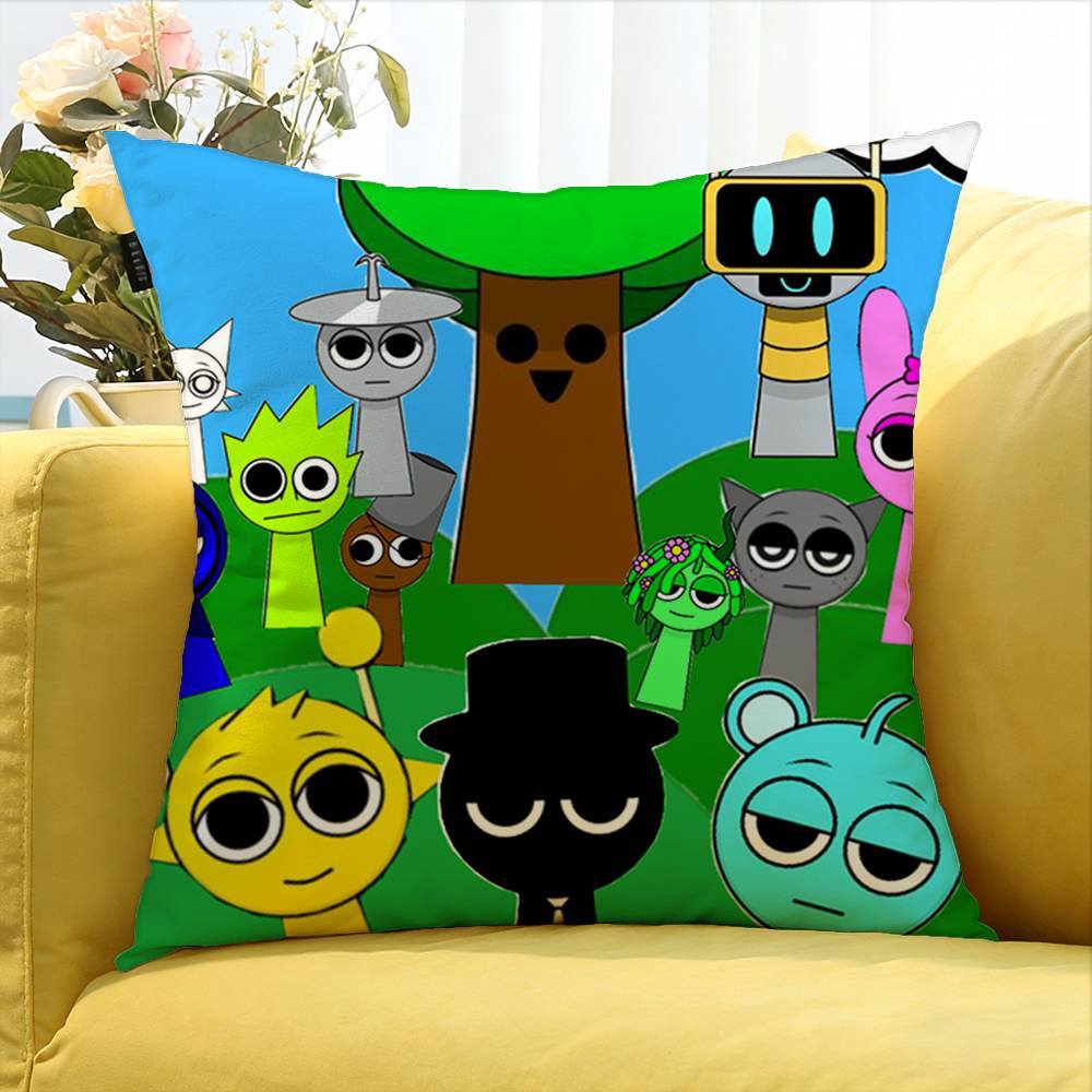 Game SSprunki fun World Various Sizes Square Pillow Case For Car Home Bedchamber Decor