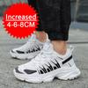 Fashion Lift Sneakers Man Elevator Shoes Height Increase Insole 8cm Breathable Taller Shoes Men Leisure Fashion Comfortable Sports Shoes