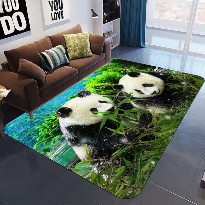 3D Panda Rug Floor Mat Rectangel Kitchen Living Room Rug Animal Carpet Non Slip Area Rugs Cute Carpets
