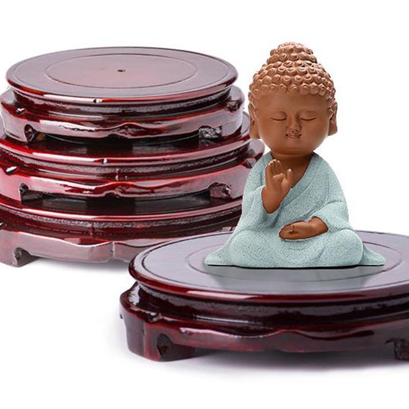 Настоящая твердая деревянная ваза с резьбой, основание для каменного Будды, цветочный горшок, деревянная ваза с резьбой