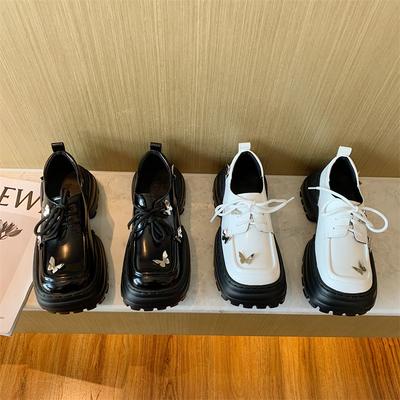 2025 весна и осень новые туфли Мэри Джейн в стиле ретро с квадратным носком, туфли из маленькой кожи на платформе, туфли-маффины одинарные женские