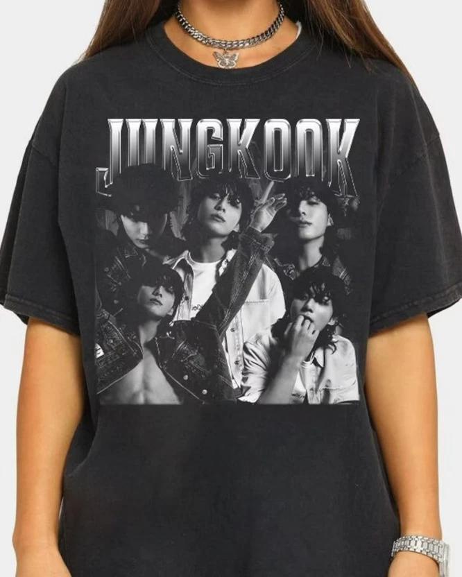 Винтажная футболка JungKook 90-х, Поддельная футболка Jungkook, Футболка для Army в подарок