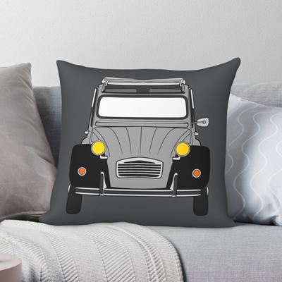 CV Gray Black Square Pillowcase Polyester Linen Velvet Pattern Zip Decor Pillow Case Sofa Cushion Cover X