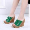 Fashion Women Wedged Slippers Summer New Open-toe Platform Sponge Sandals Fashion Wedge Platform Beach Female Peep High Heels Sandals