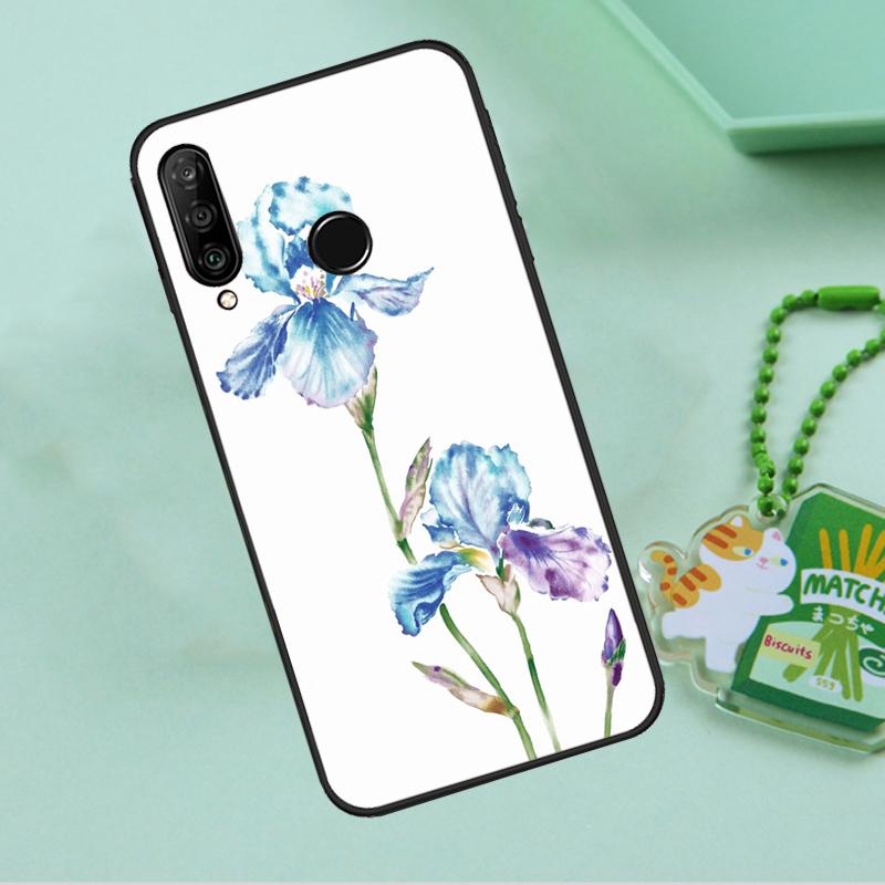 Iris Purple Flower Watercolor For Huawei Nova 10 9 SE 5T 12s 12i 11i Y91 Y90 Y60 Y70 Y72 Y61 P20 P40 P30 Lite P60 Pro Case