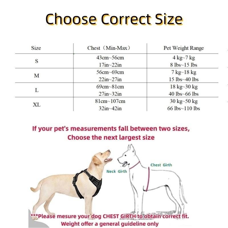 No Pull Dog Harness Large Dog Harnesses Heavy Duty Reflective Easy Control Handle for Large Dog Walking Medium Dogs Pet Supplies