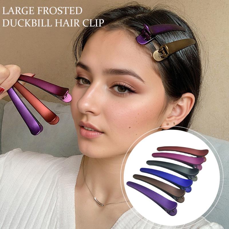 12 шт. профессиональных салонных матовых цветных заколок для волос, зажимы для волос в форме утконоса, инструменты для укладки, большие пластиковые заколки для волос в форме крокодила