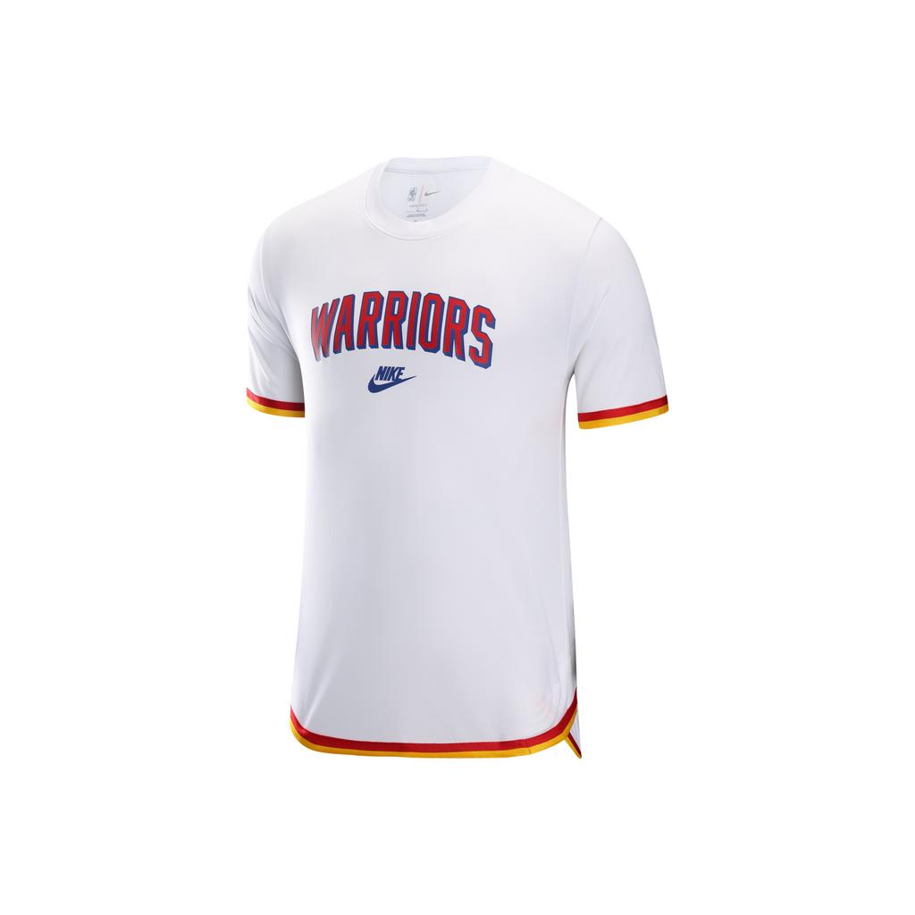 Nike Dri-Fit Nba Golden State Warriors Hardwood Classics Logo Dry Fit Pre-Game Short Sleeve T-Shirt Men Tops FZ0142-100