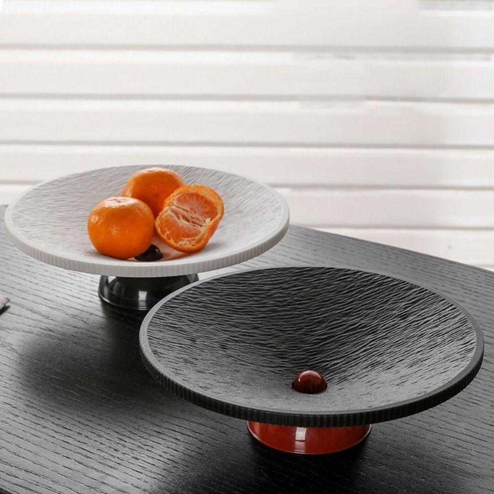 Plastic High-legged Fruit Plate Large Capacity Snack Serving Tray Fashion Candy Plates  Living Room
