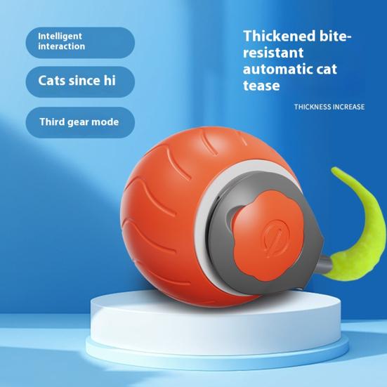 Electric Cat Ball Toy Smart Self-Rolling Ball Toy Bite-Resistant USB Rechargeable Pet Toy for Indoor Cats Relieving Boredom