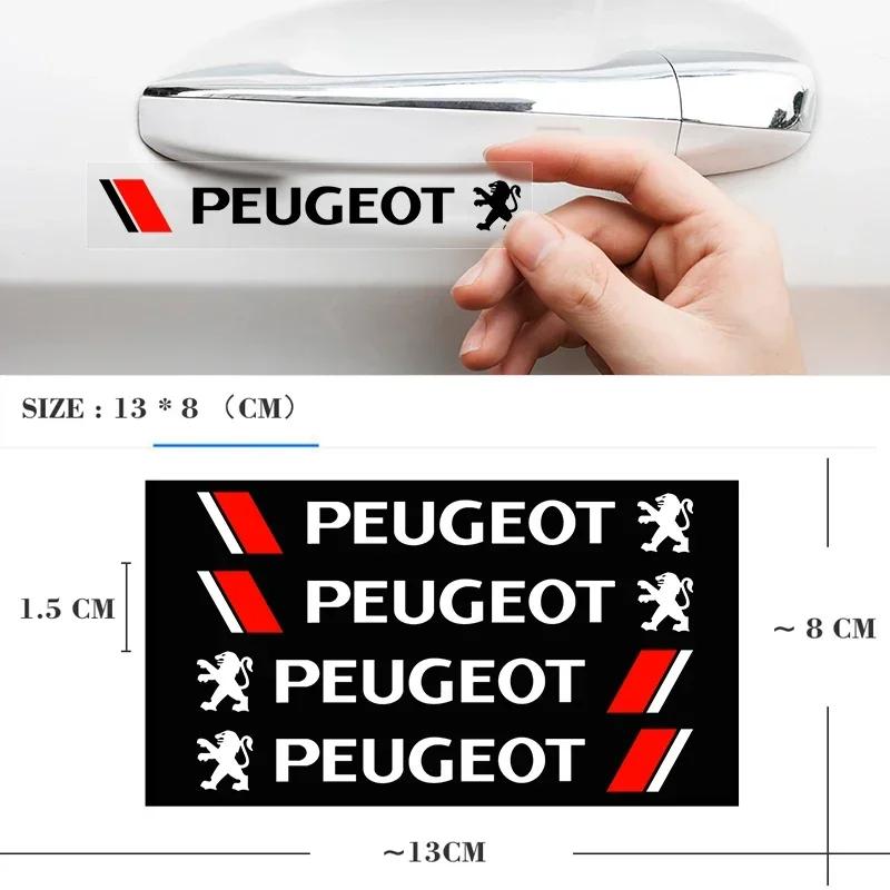 2026 Hot Car Sticker Fashion Door Handle Reflective Stickers Vinyl Decoration For Peugeot 308 408 508 RCZ 208 3008 2008 206 207