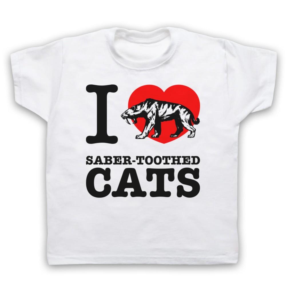 I Love Sabre-Toothed Cats Dinosaur Lover Extinct Kids Childs T-Shirt