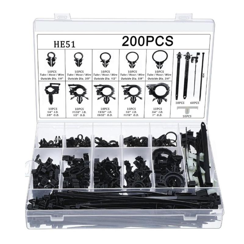 Multiple Size Reusable Nylon Cable Ties with Push in Installation for Quick Wire Organization In Office Home Setting
