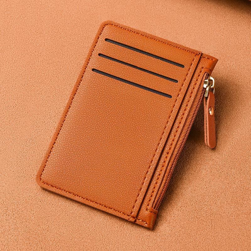 Ультратонкий кошелек для карт, Женский маленький и простой многокарточный кошелек на молнии для мелочи, Вместительный держатель для ID-карты, Картхолдер.