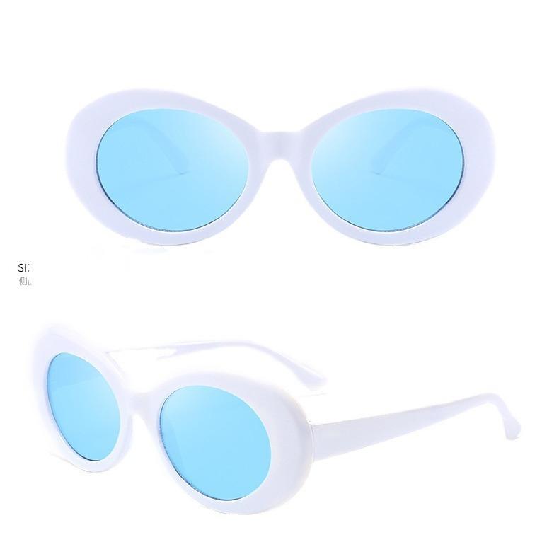 Китай имеет хип-хоп в белых солнцезащитных очках GD те же очки модные овальные солнцезащитные очки смешные фото очки
