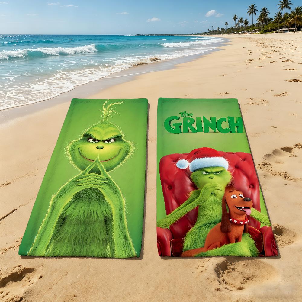 Полотенце для кемпинга G-Grinch-Es Пляжное полотенце из фильма Супервпитывающее Быстросохнущее Классический мультфильм Летнее полотенце