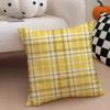 classical yellow tartan design plaid Cushion Cover Throw Pillow Cover Hidden Button Durable Polyester Chair Cushion